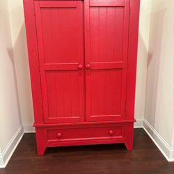 Red Wood Armoire / Storage Cabinet 