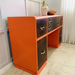 Art Deco Orange Console Table 