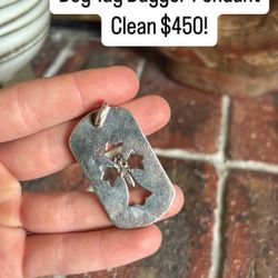 Chrome Hearts Dog Tag Dagger Pendant 