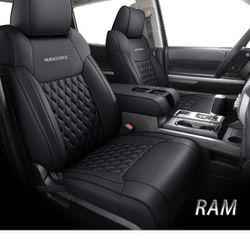 Dodge Ram Seat Covers for Dodge Ram, Front & Rear Full Set Waterproof Leather Pickup Truck