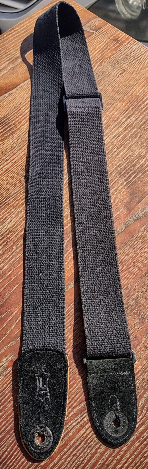 Levy's MC8 Cotton & Genuine Suede Leather Guitar & Bass Strap - Black