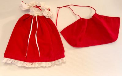 Barbie Doll Velvet Dress w Cape Hand Made