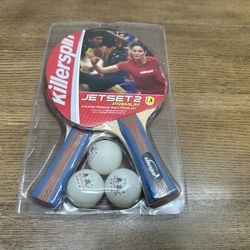 🏓 Killerspin Jet Set 2 Premium Table Tennis Set – 2 Rackets & 3 Balls (Open Box, Unused)