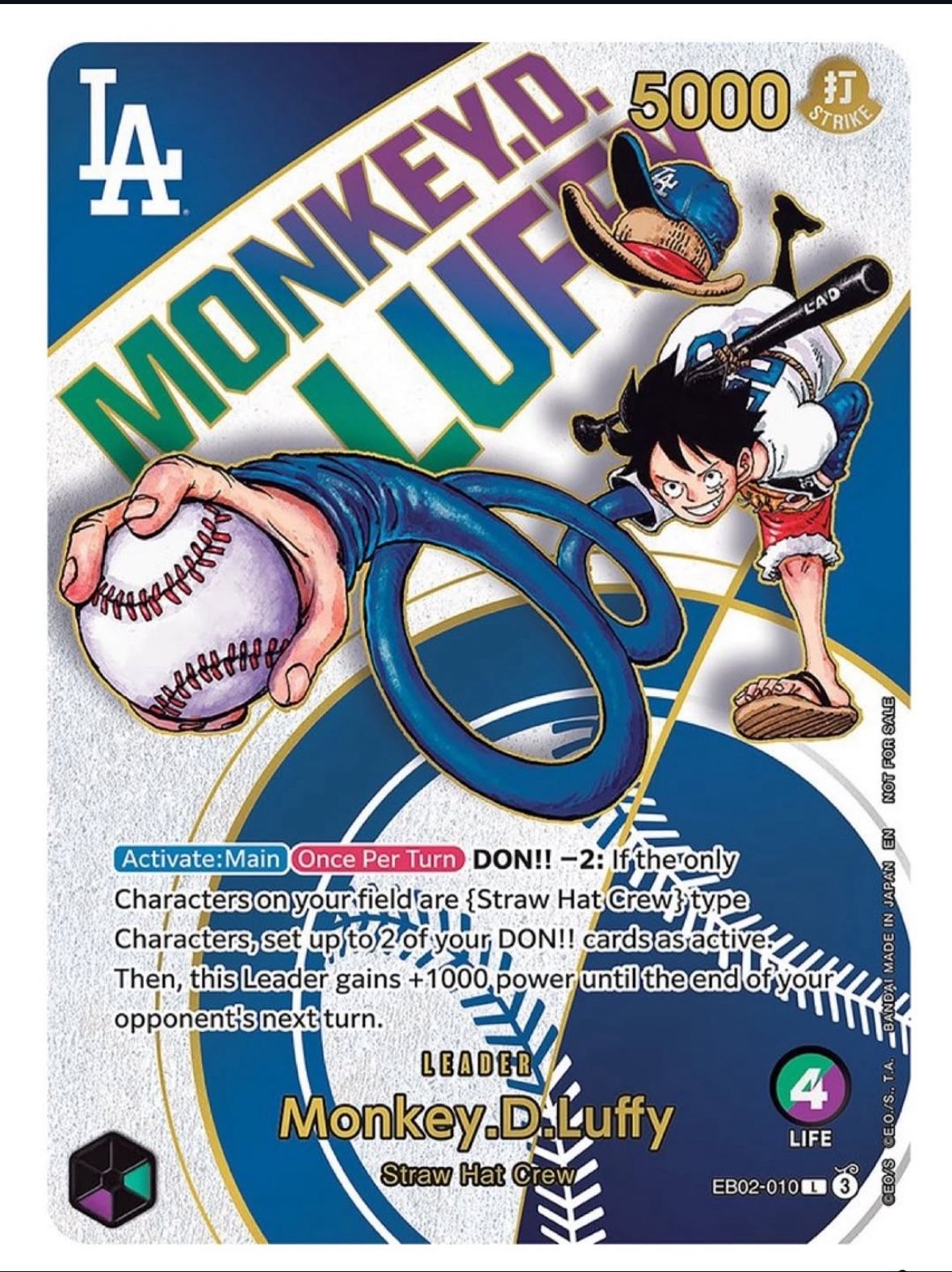 *PRESALE* DODGERS X ONE PIECE COLLAB PROMO CARD MONKEY D. LUFFY 07/03/25 OPTCG