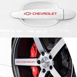 8pcs Chevrolet Calcomanías Llanta Y Manija De Puertas 