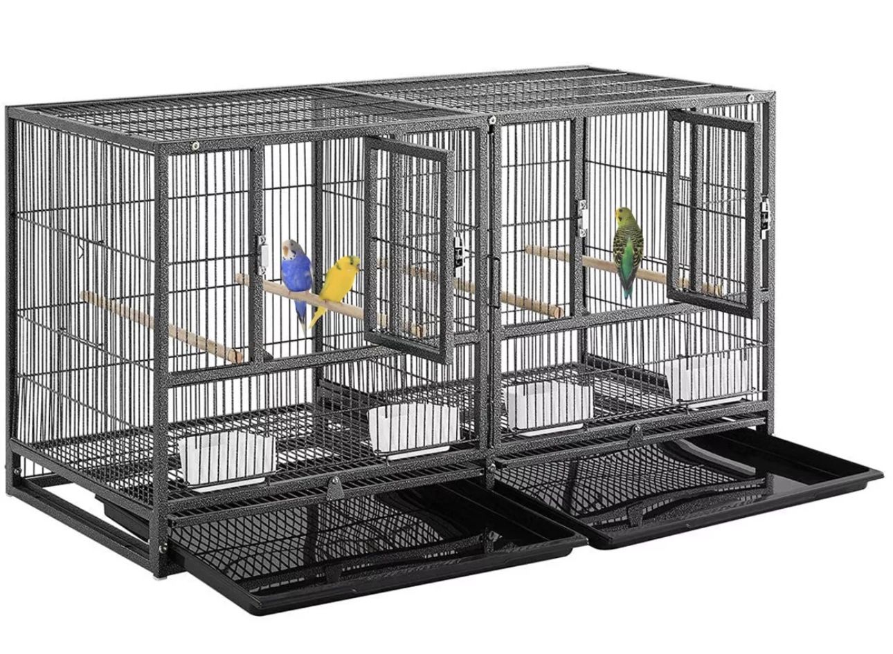 Stackable Center Divider Breeder Birds Parrots Rolling Cage Side Nesting Doors