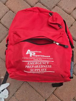 Emergency backpack kit.