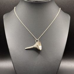 Vintage Taxco Sterling Perfume Funnel Pendant & Necklace
