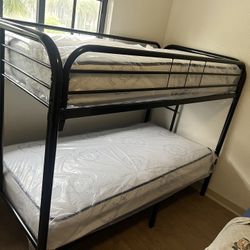 Twin over Twin bunk beds frame and free delivery in box with the mattress and