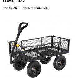 GORILLA cart: 1,200 lb Cap, 45 in L x 23 in W x 15 11/16 in H Deck, D-Shaped, 12 ga Frame, Black  