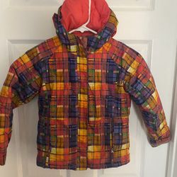 Columbia kids girls snow jacket sz 6 Pink on inside (looks red in pics)