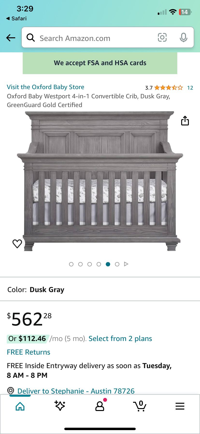 Oxford Baby Crib With Conversion