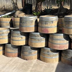 Wine Barrel Planters Only $40