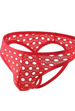 Men's red thongs