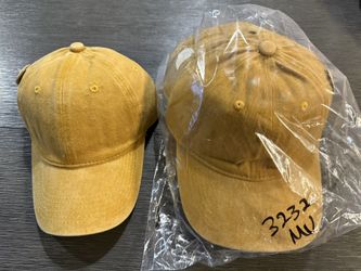 Brand New Riah Fashion Vintage Washed Mustard Baseball Caps - 100% Cotton