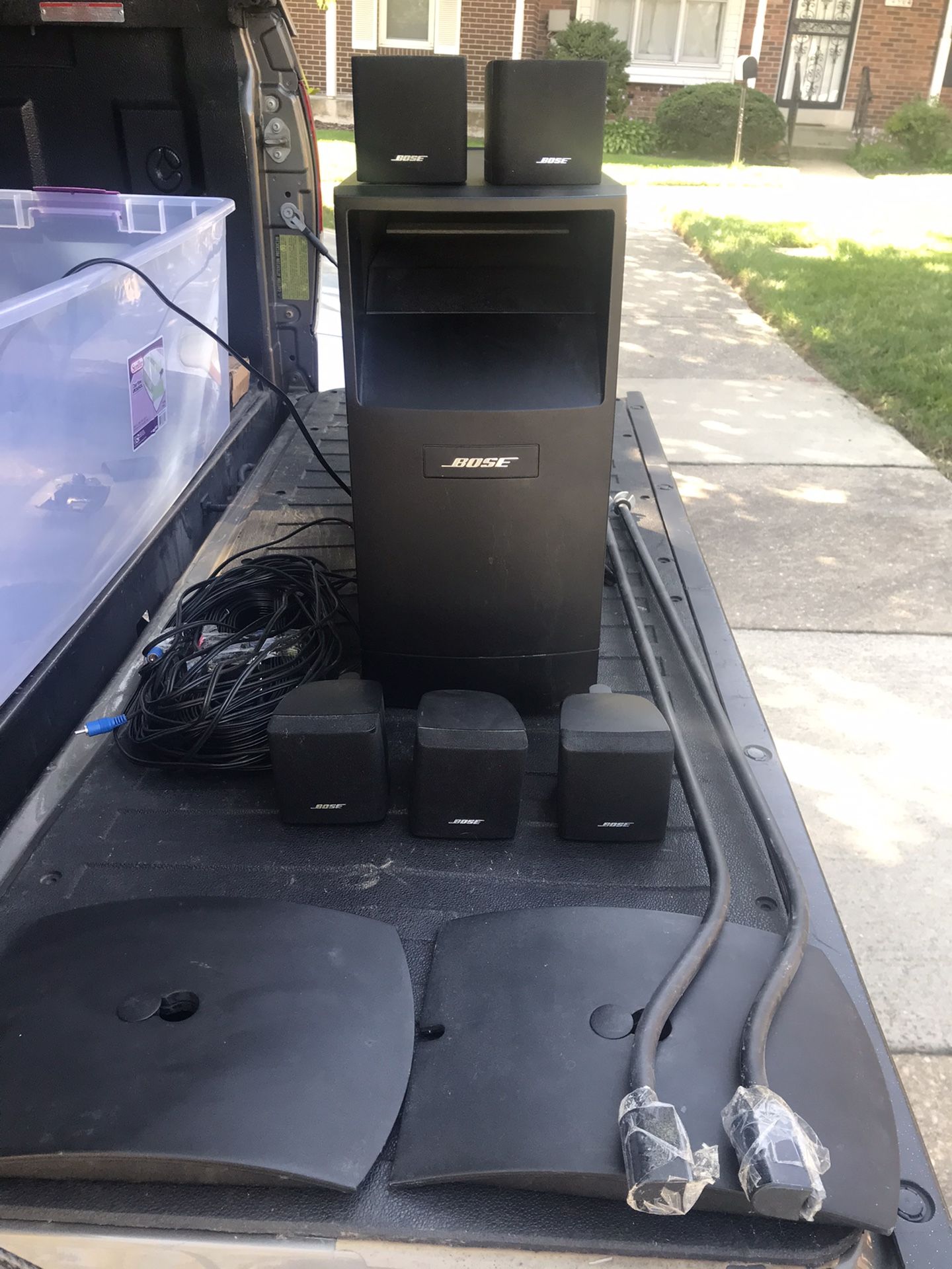 Bose Speakers, wires and speaker stands