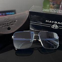Maybach Black Sunglasses with Blue Lenses