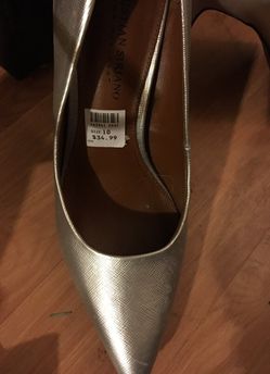 Silver point toe stiletto heels NEW with tags
