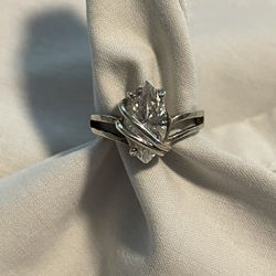 Sterling Silver Large CZ Stone Ring