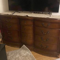 Vintage wooden heavy duty dresser (tv stand) 12 drawers