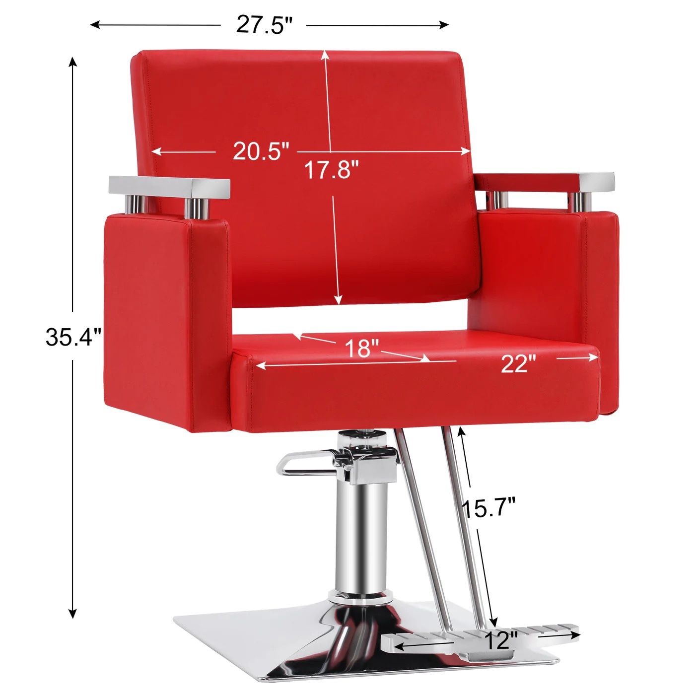 Red & Chrome Barberpub Styling Salon Chair 8808