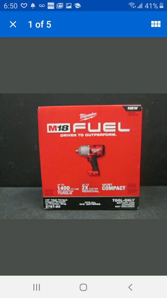 Milwaukee M18 fuel half inch high torque impact wrench with friction ring model number to 2767 - 2 0