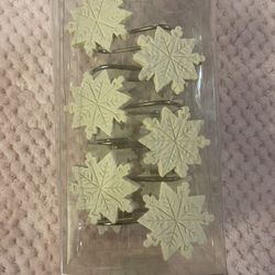 Snowflake Shower Curtain Hooks New