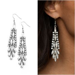 Silver Gem Stone Earrings