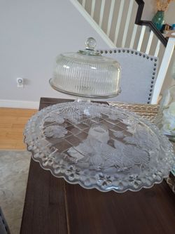 2 glass cake pedestal stands. $15 each, cash only