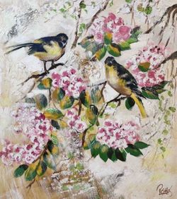 Antique Abstract Oil Painting Signed Lee Reynolds 40.5”Lx51”H