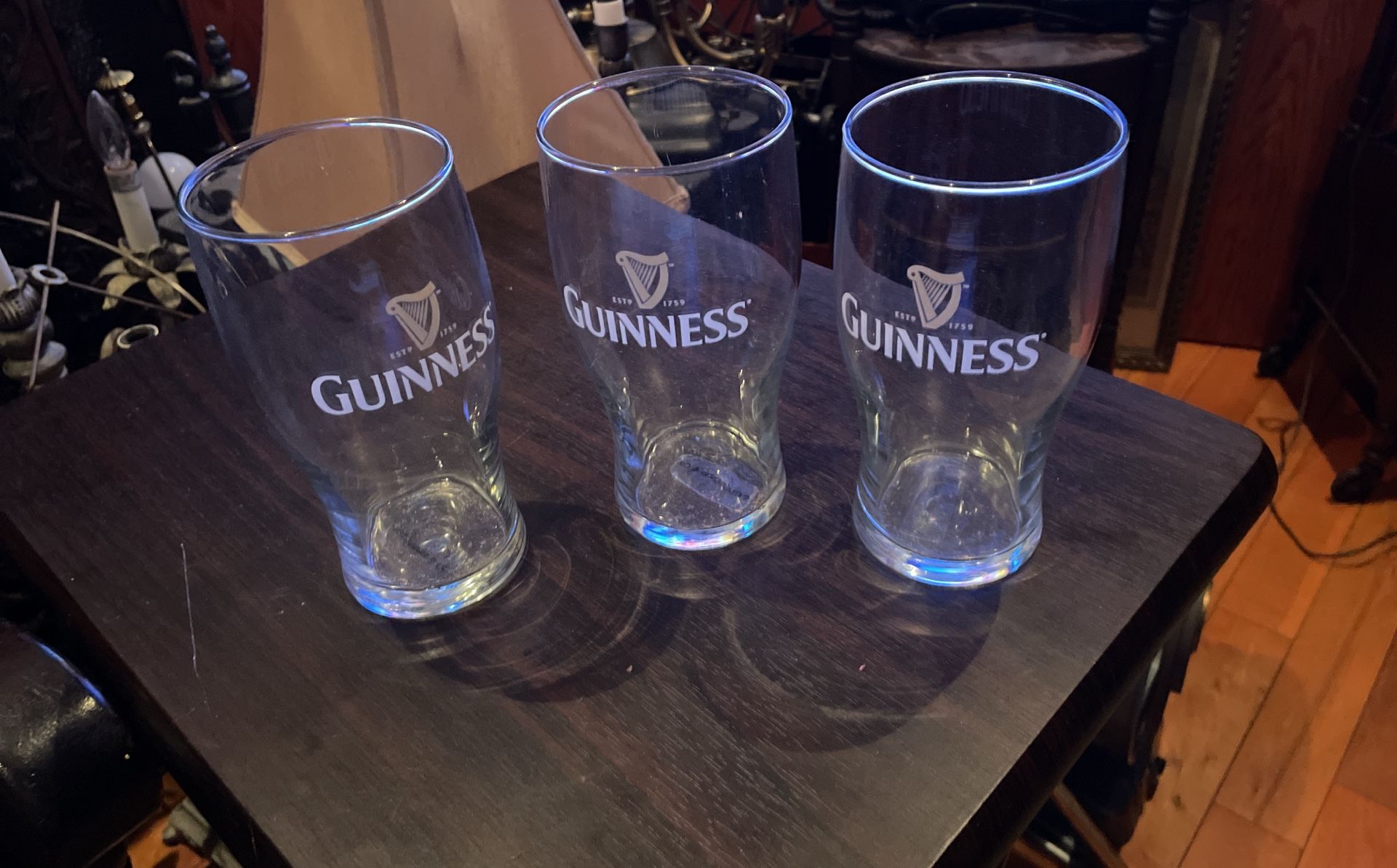 Brand New Guinness Beer Glasses Still Label On The Bottom 