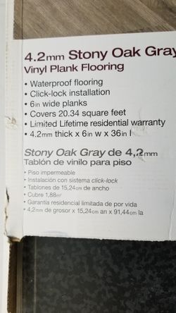 HOME DECORATORS CLICK 6X36 4.2 MM 8 MIL STONY OAK GREY