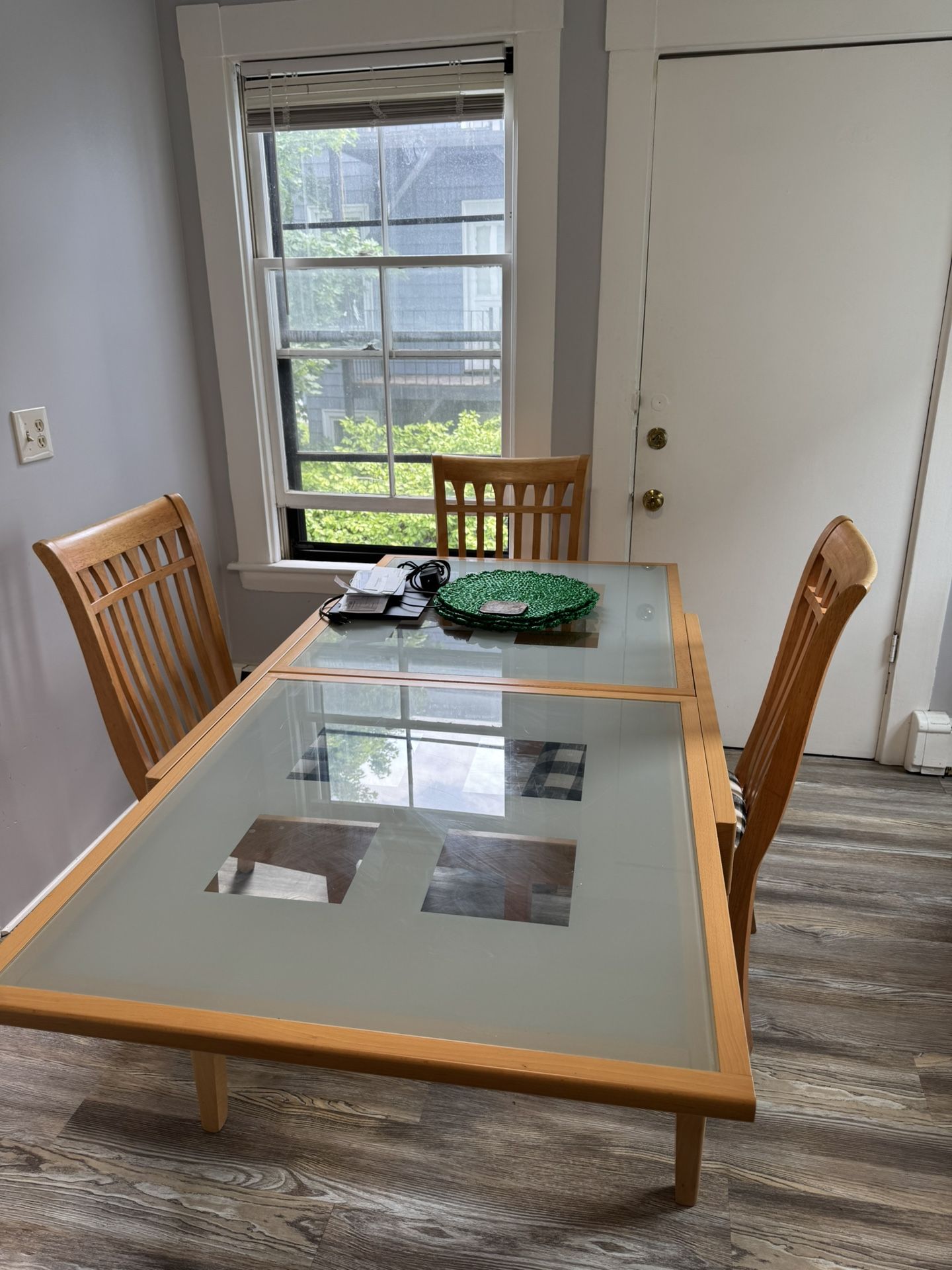 Beautiful Glass Top MCM Dining Table - Extendable