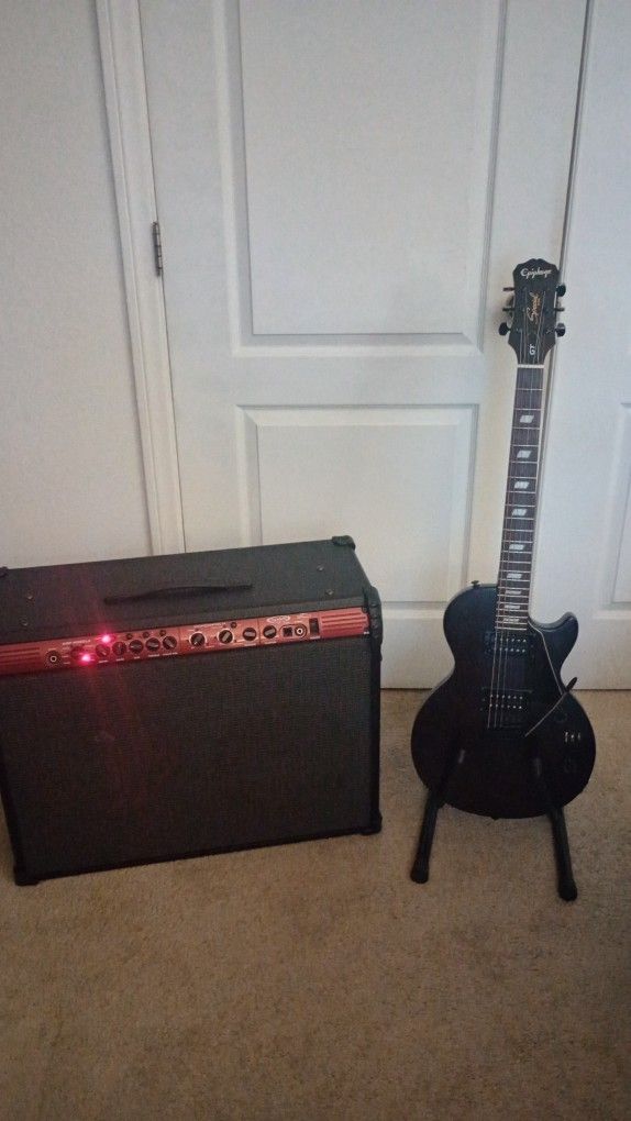 Epiphone Special GT Electric Guitar 2009 Vintage Mint Condition With Standard Tremolo Rare & Line 6 Spider 2x12 Multi Effects Amp 