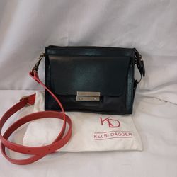 Kelsi Dagger Blue Crossbody Bag with Orange Strap
