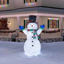 8 ft. Yuletide Lane LED Collapsible Snowman Holiday Yard Decoration