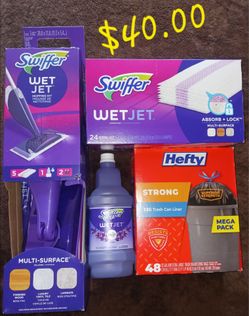 Swiffer WetJet Bundle with Hefty Trash Bags