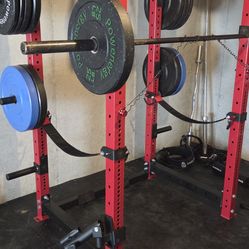 Complete Home Gym Setup – Rack, Weights, Bars, Flooring – $2500