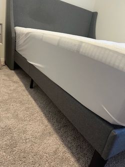 Living spaces grey bed frame/headboard