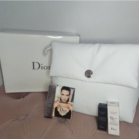 NWT Dior Beaute Puffy Cosmetic Bag Set