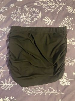 SHEIN Petite Black High-Waisted Ruched Bodycon Mini Skirt - Size Small (S)
