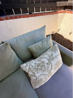Sage green couch