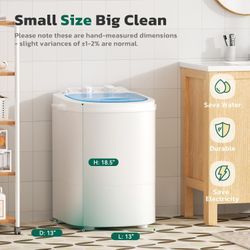 Single-tub mini washing machine with spin-dry basket, 6.6 lb portable washer-dryer combo