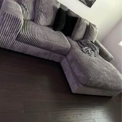 CORDUROY GREY SECTIONAL BRAND NEW SAME DAY DELIVERY 