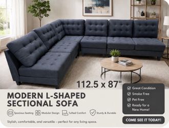 MODERN L-SHAPED SECTIONAL SOFA，$280
