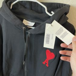 AMI ALEXANDRE MATTIUSSI Black Hoodie (Size Large)