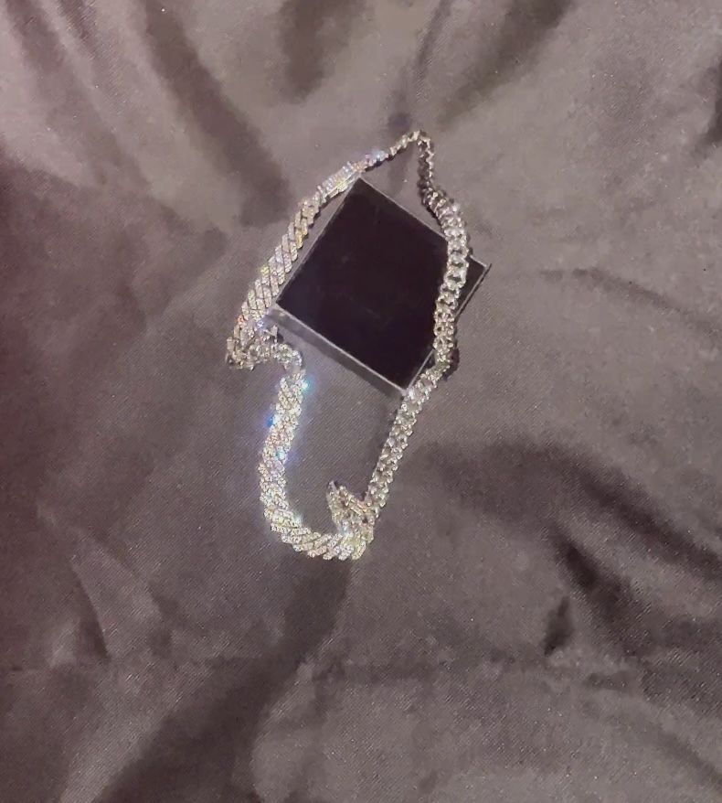 Moissinite Cuban Link Chain  Shoes