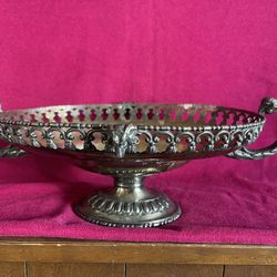Vtg Antique Ram Head Figural Silver Plate BOWL