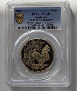 2017 Year Of The Rooster Australian Coin MS68