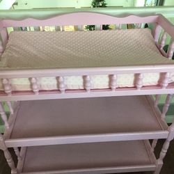 Baby pink changing table cute